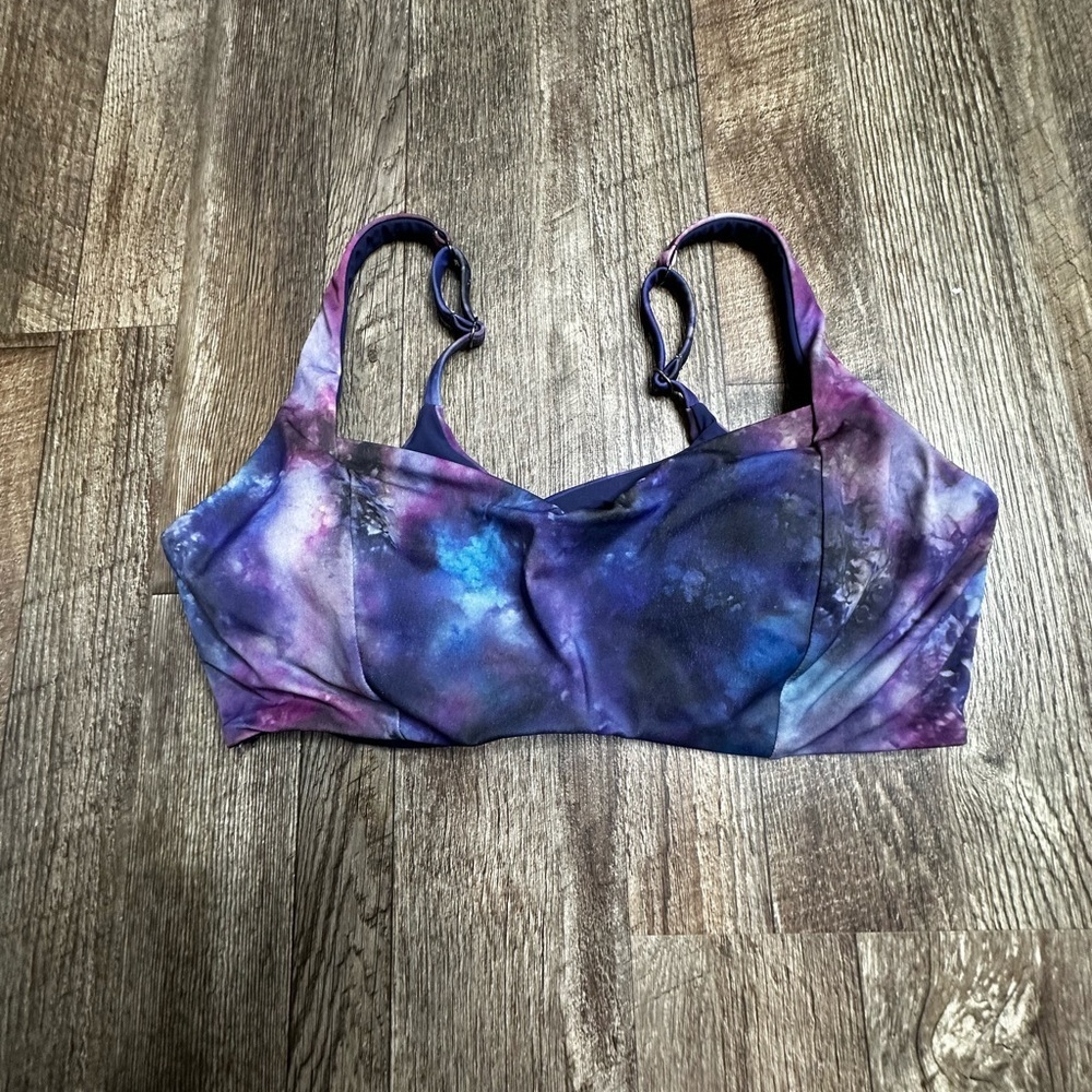 Athleta Purple and Blue Tie-Dye Sports Bra